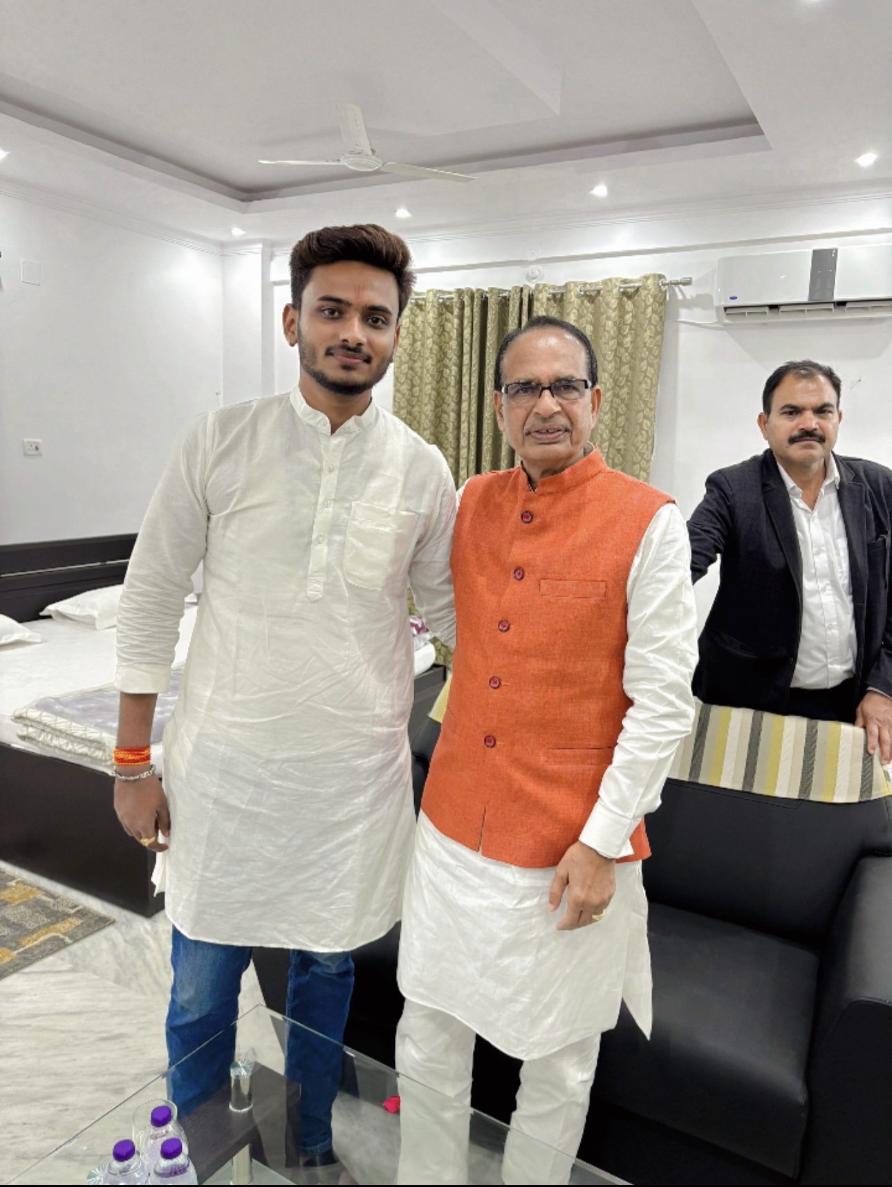 Dibyesh Pandey pictured with a senior statesman