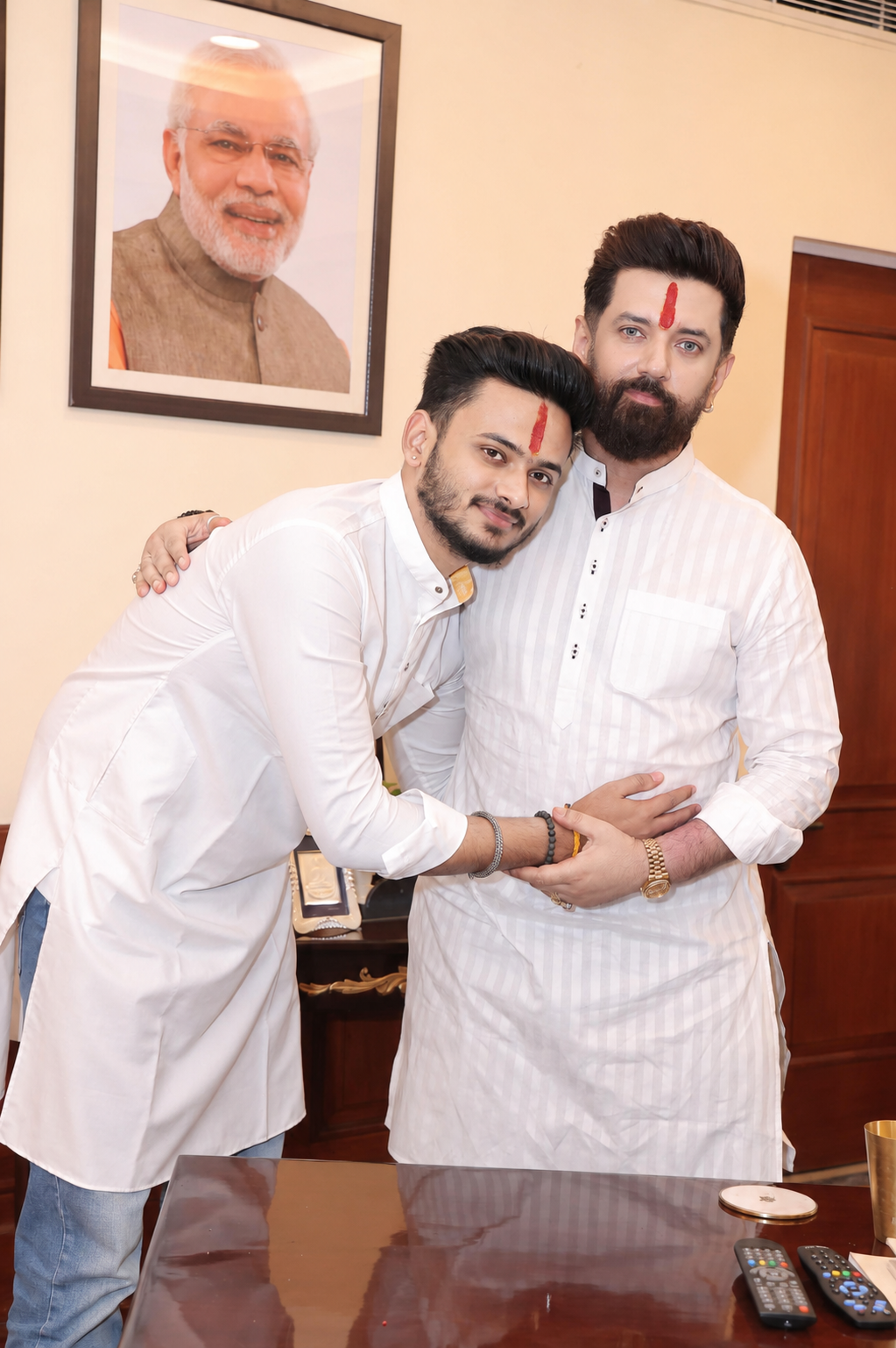 Dibyesh Pandey sharing a warm moment with a senior leader
